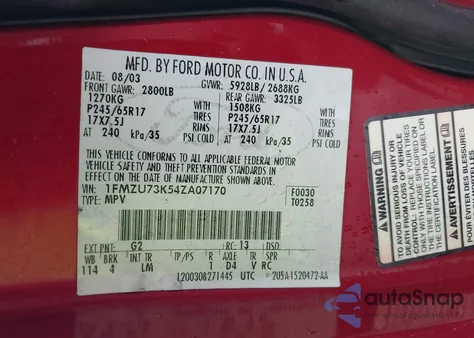 2004 Ford Explorer Nbx/Xlt z USA, uszkodzony, nr VIN 1FMZU73K54ZA07170